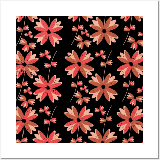 Colorful Flowers Floral Pattern Posters and Art